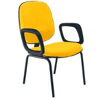 Cadeira Com Braços Diretor Para Escritório Linha Uno Amarelo - 1