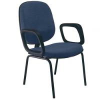 Cadeira Com Braços Diretor Para Escritório Linha Uno Azul - 1