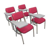 Kit Com 4 Cadeiras Para Auditórios Linha Hotel Smart Rosa - 1