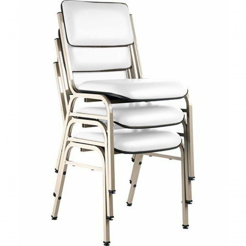 Kit Com 3 Cadeiras Para Auditórios Linha Hotel Smart Branco - 1