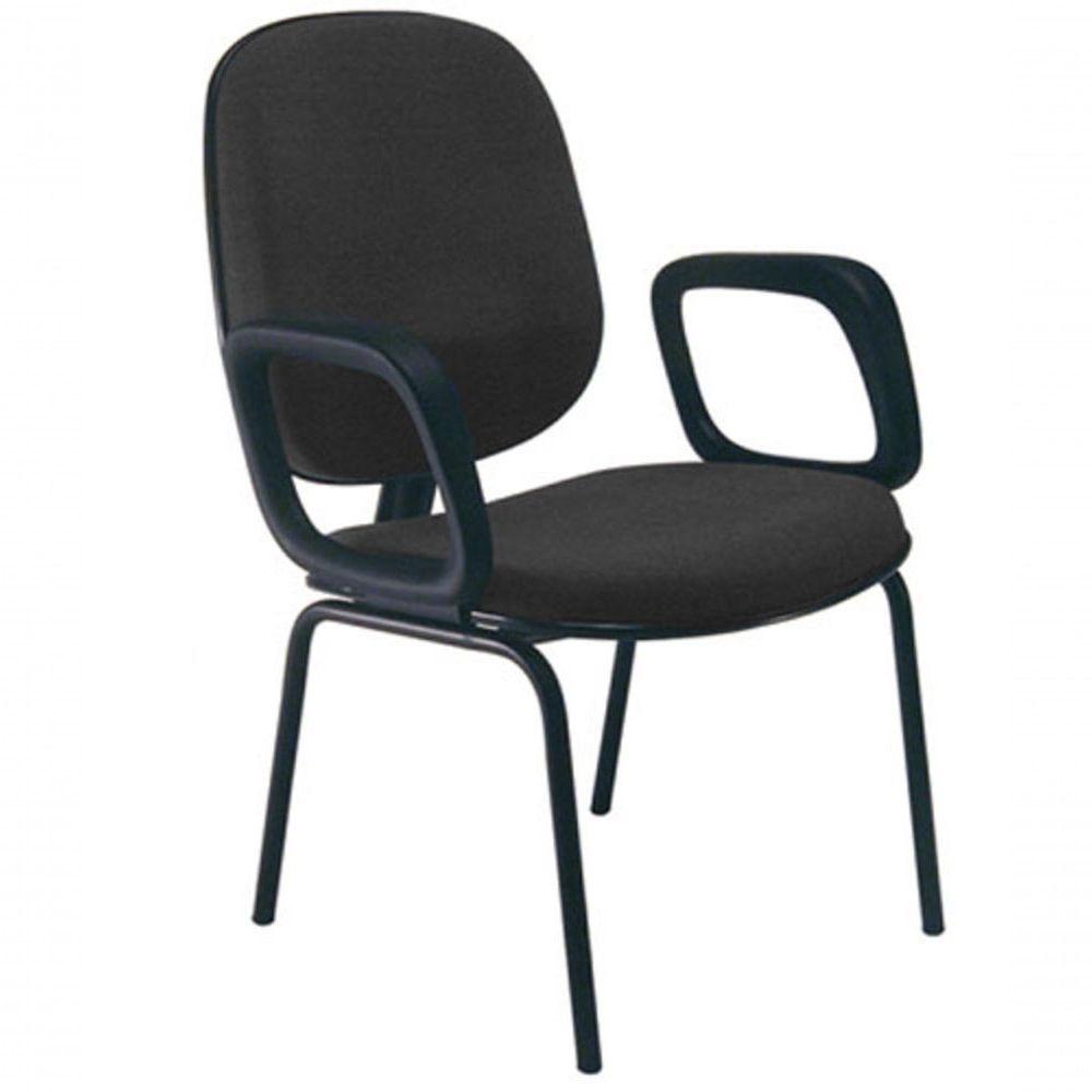 Cadeira Com Braços Diretor Para Escritório Linha Uno Preto - 1