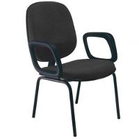 Cadeira Com Braços Diretor Para Escritório Linha Uno Preto - 1