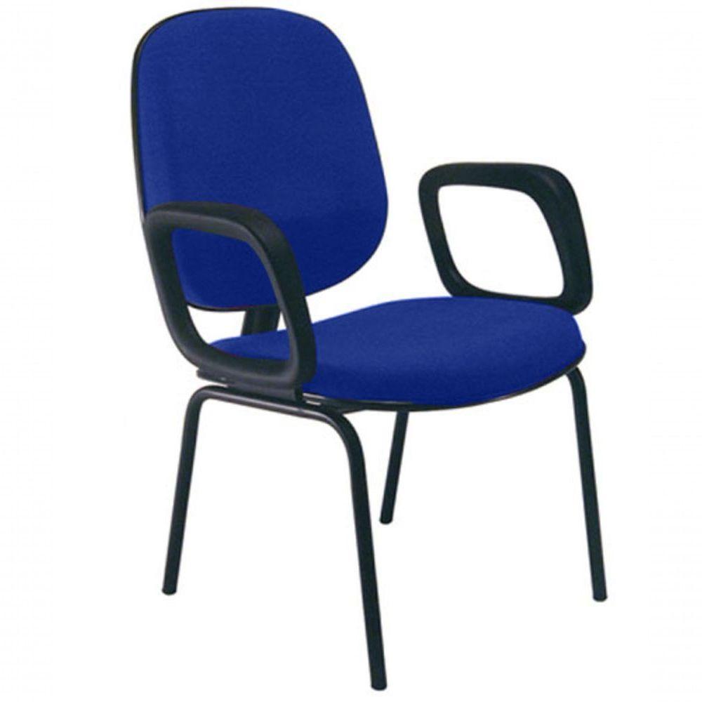 Cadeira Com Braços Diretor Para Escritório Linha Uno Azul - 1