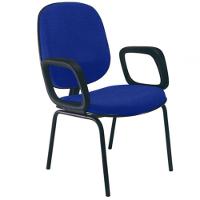 Cadeira Com Braços Diretor Para Escritório Linha Uno Azul - 1