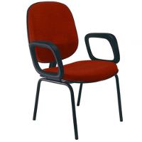 Cadeira Com Braços Diretor Para Escritório Linha Uno Vermelho - 1
