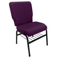 02 Cadeiras Para Igrejas C/ Porta Biblía E Porta Cálice Roxo - 2