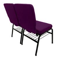 02 Cadeiras Para Igrejas C/ Porta Biblía E Porta Cálice Roxo