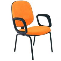 Cadeira Com Braços Diretor Para Escritório Linha Uno Laranja - 1