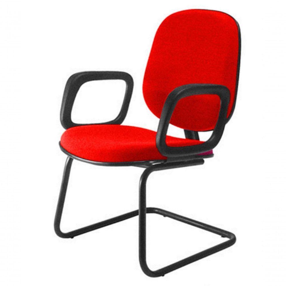 Cadeira Diretor Interlocutor Para Escritório Linha Uno Vermelho - 1