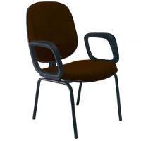 Cadeira Com Braços Diretor Para Escritório Linha Uno Marrom - 1