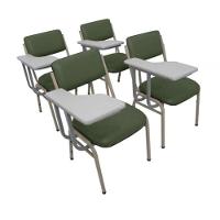 Kit Com 4 Cadeiras Para Auditórios Linha Hotel Smart Verde - 1