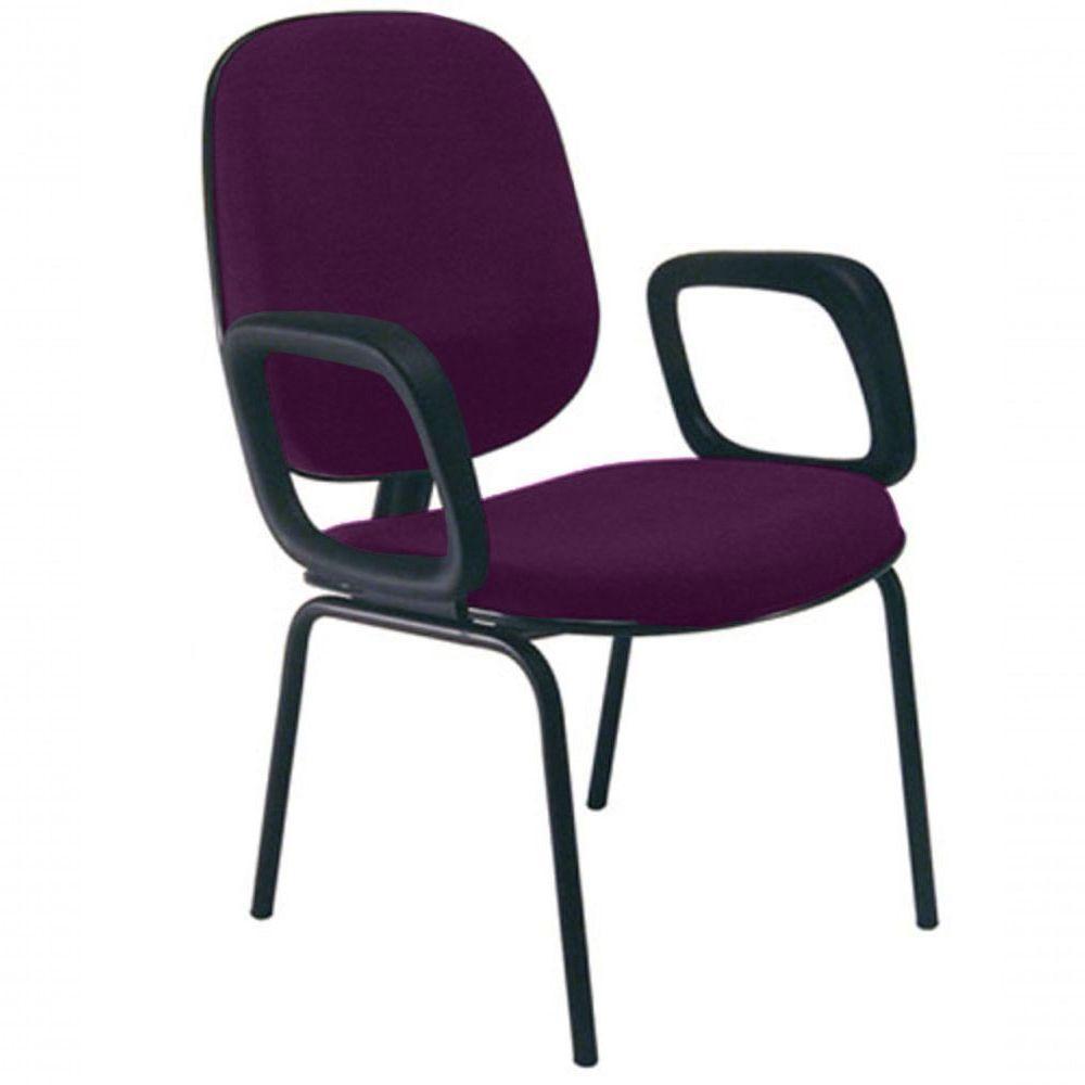 Cadeira Com Braços Diretor Para Escritório Linha Uno Roxo - 1