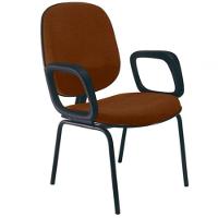 Cadeira Com Braços Diretor Para Escritório Linha Uno Marrom - 1