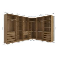 Conjunto Closet Kappesberg Adapt Nogueira 5 Peças 342cm X 263cm - 3