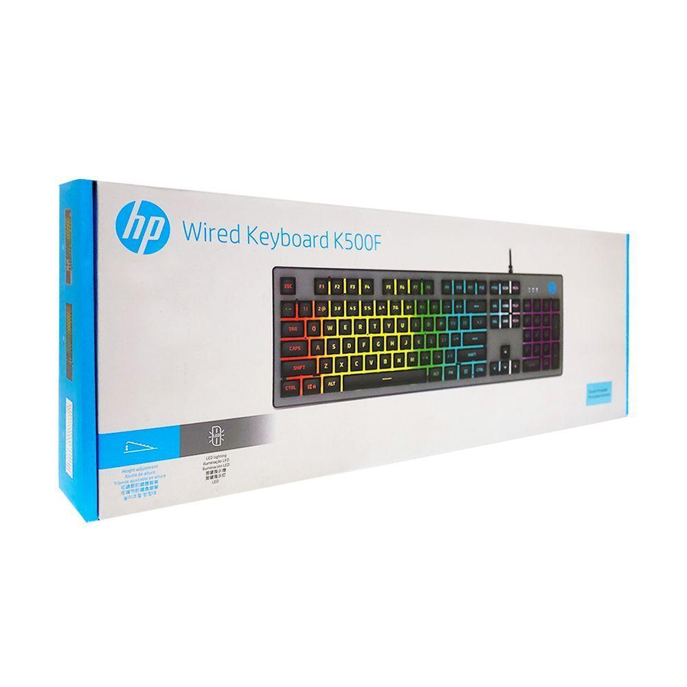 Teclado Gamer Hp K500F, Usb, Membrana, Led Rgb, Abnt2, Preto - 5