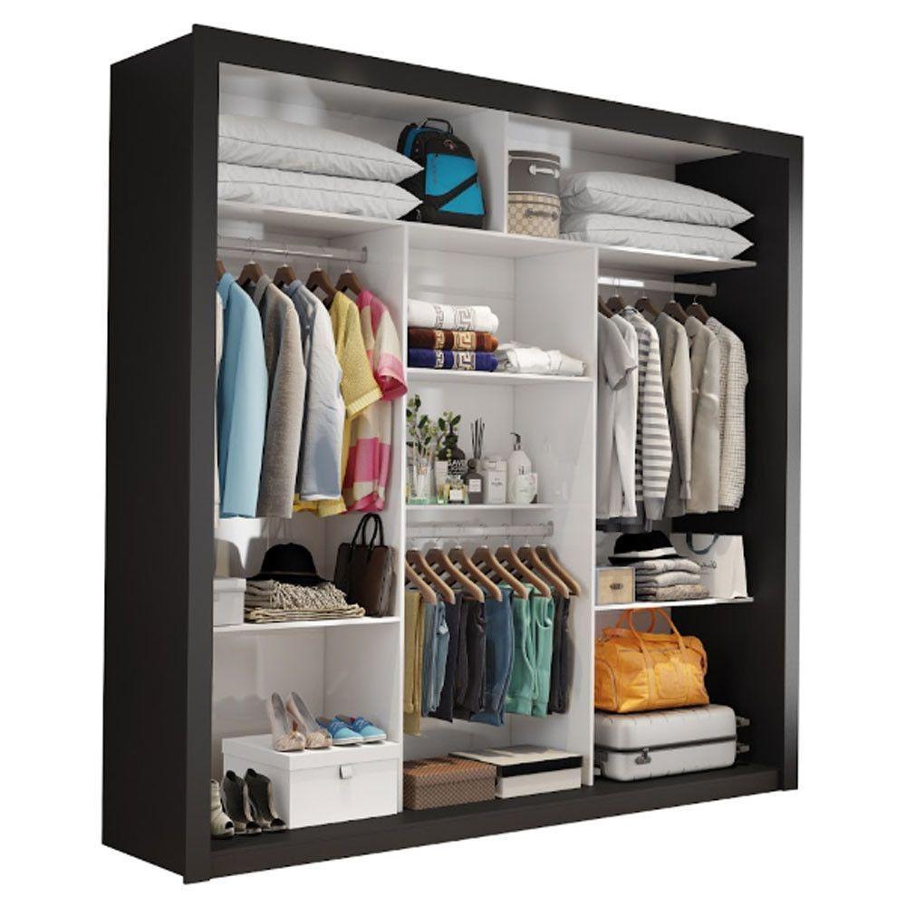 Closet Casal Clarice Sem Gavetas Preto - 1