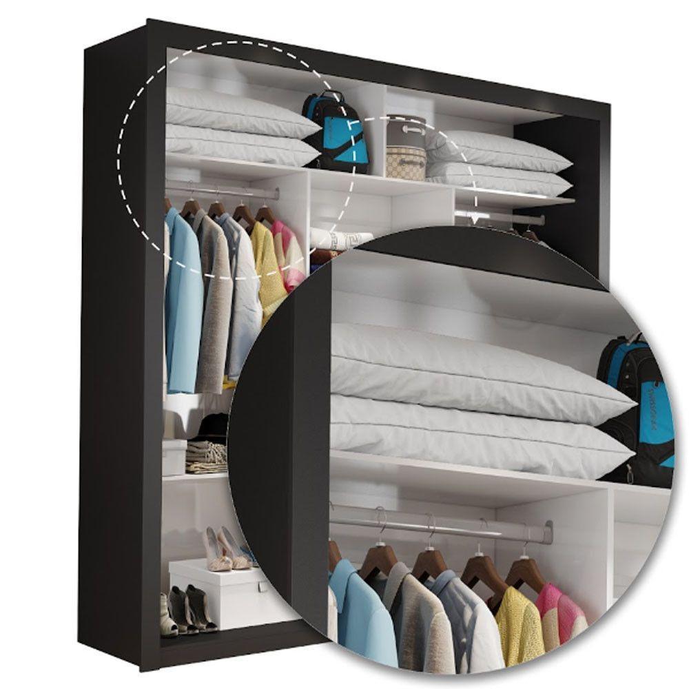 Closet Casal Clarice Sem Gavetas Preto - 4