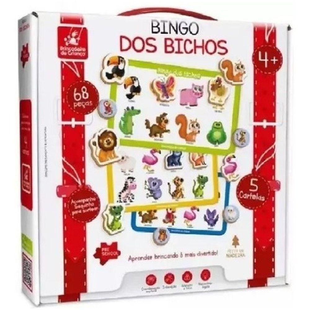 Bingo Dos Bichos Madeira 2136 Brincadeira De Criança - 1