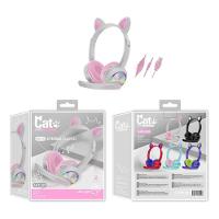 Fone De Ouvido Gato Com Orelhas Led E Microfone - Diversão E Qualidade Sonora - 2