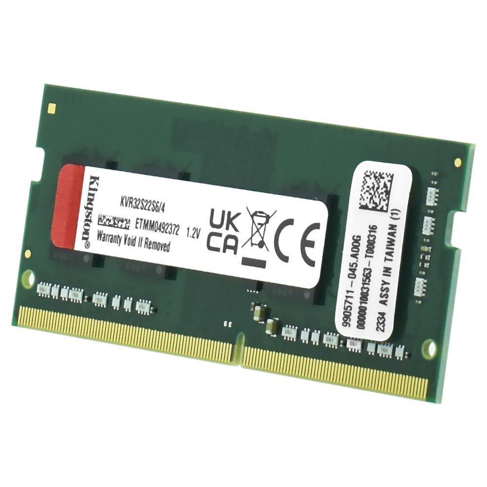 Memória Ram Para Notebook Kingston Ddr4 4gb 3200mhz - Kvr32s22s6/4 - 3