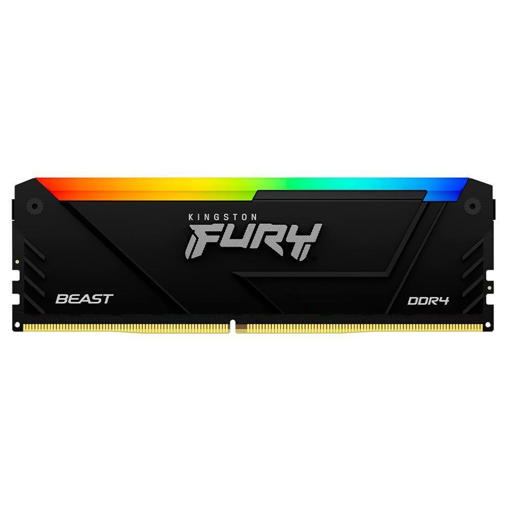 Memória Ram Kingston Fury Beast Ddr4 16gb 3200mhz Rgb - Preto (kf432c16bb2a/16) - 1