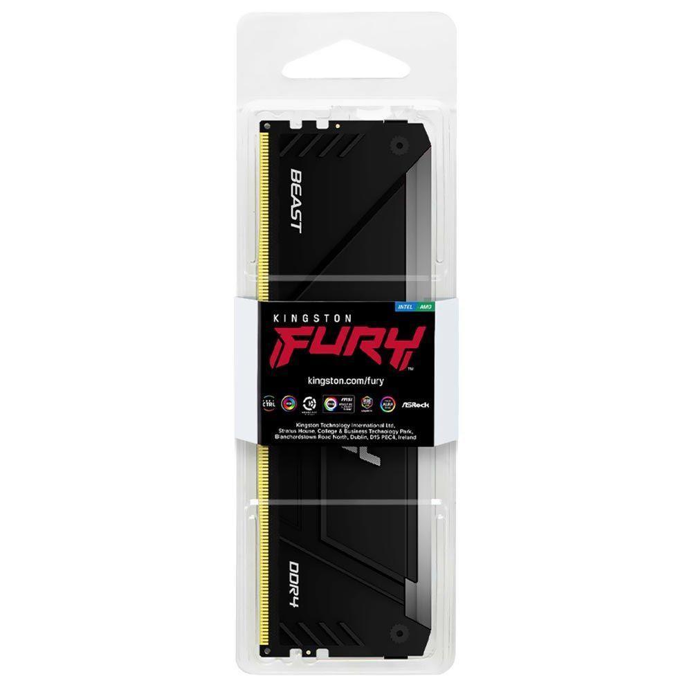 Memória Ram Kingston Fury Beast Ddr4 16gb 3200mhz Rgb - Preto (kf432c16bb2a/16) - 2