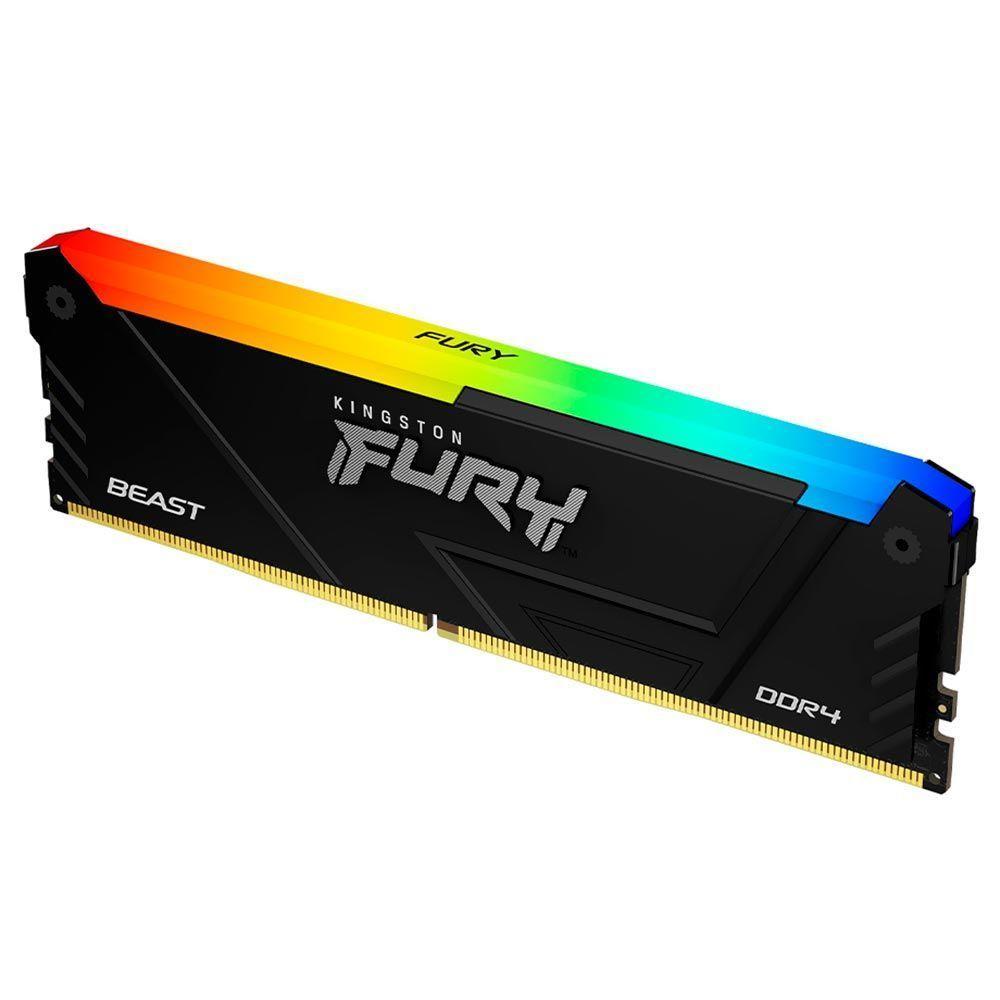 Memória Ram Kingston Fury Beast Ddr4 16gb 3200mhz Rgb - Preto (kf432c16bb2a/16) - 3