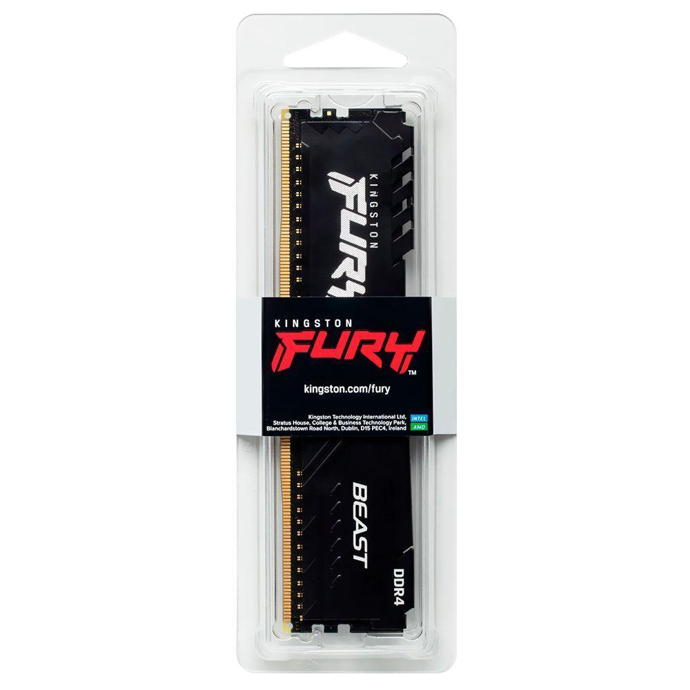 Memória Ram Kingston Fury Beast Ddr4 8gb 3200mhz - Preto (kf432c16bb/8) - 2