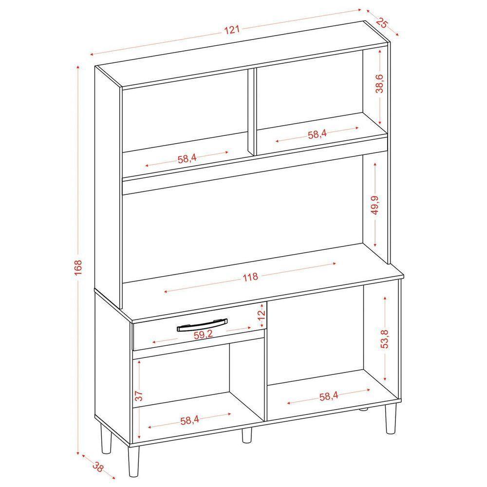 Kit Cozinha 8 Portas 1 Gaveta Cloe Atacama Off White - 3