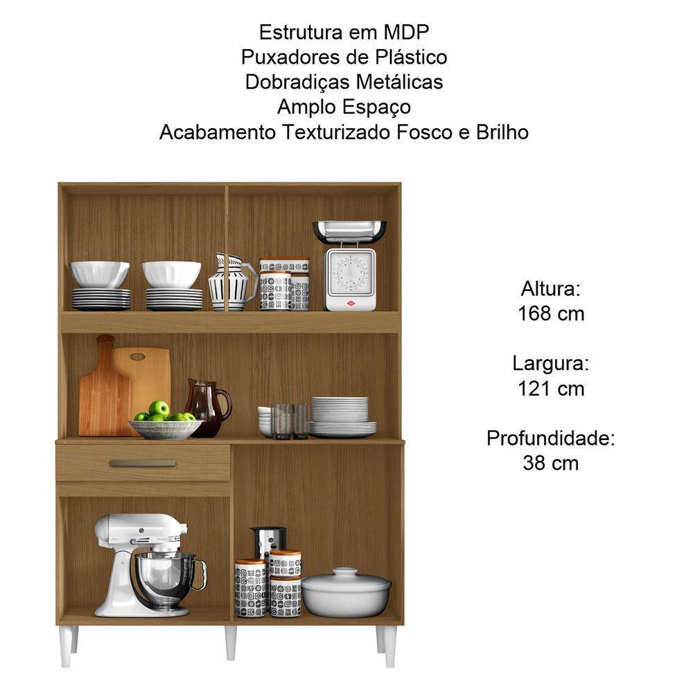 Kit Cozinha 8 Portas 1 Gaveta Cloe Atacama Off White - 4