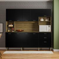 Kit De Cozinha Com 9 Portas E 2 Gaveta Budapeste Freijó Nero - 2