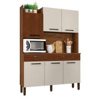 Kit De Cozinha 6 Portas E 2 Gavetas Udine Ripado Off White - 1