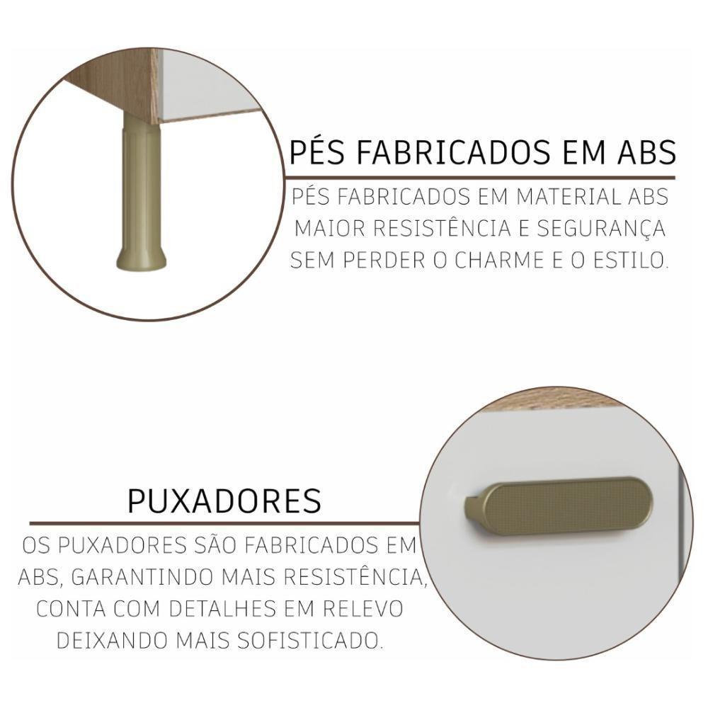 Armário De Cozinha Compacta Fidelitá Malta 122cm 4 Portas 1 Gaveta Sem Tampo E Fundo Castani/off-white - 3