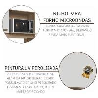 Armário De Cozinha Compacta Fidelitá Malta 122cm 4 Portas 1 Gaveta Sem Tampo E Fundo Castani/off-white