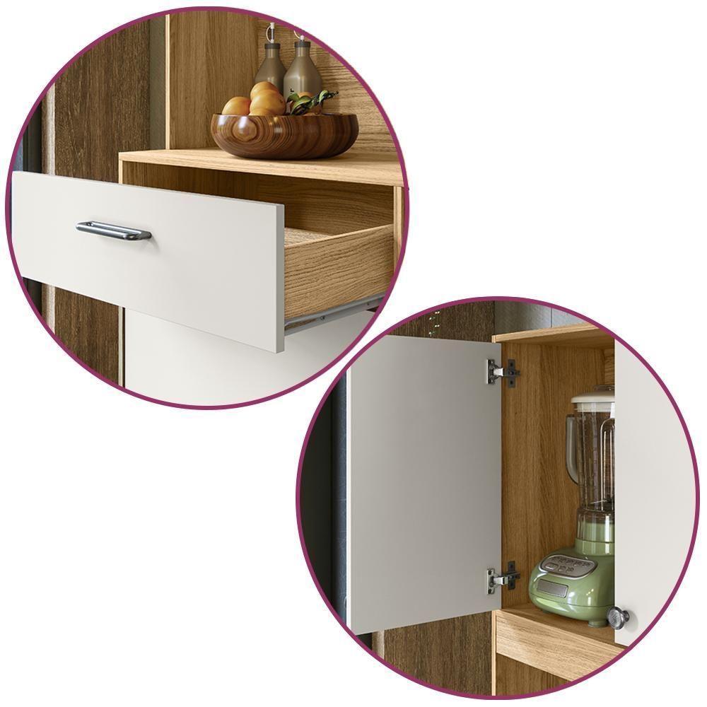 Armario De Cozinha Erva Doce 4 Portas E 1 Gaveta Freijo/off White - 5