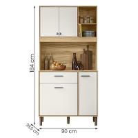 Armario De Cozinha Erva Doce 4 Portas E 1 Gaveta Freijo/off White