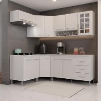 Cozinha Modulada Completa Fidelitá Viena 6 Peças 340cm 12 Portas 3 Gavetas Com Tampo Branco - 1