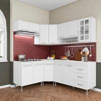 Cozinha Modulada Completa Fidelitá Viena 6 Peças 340cm 12 Portas 3 Gavetas Com Tampo Branco - 2
