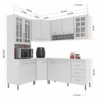 Cozinha Modulada Completa Fidelitá Viena 5 Peças 340cm 12 Portas 3 Gavetas Com Tampo Branco - 8