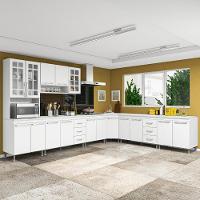 Cozinha Modulada Completa Fidelitá Viena 7 Peças 600cm 16 Portas 6 Gavetas Com Tampo Branco - 2