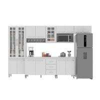 Cozinha Modulada Completa Fidelitá Viena 6 Peças 330cm 15 Portas 3 Gavetas Com Tampo Branco - 6