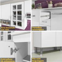 Cozinha Modulada Completa Fidelitá Viena 5 Peças 295cm 13 Portas 3 Gavetas Com Tampo Branco - 2
