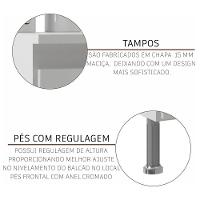 Cozinha Modulada Completa Fidelitá Viena 5 Peças 260cm 13 Portas 3 Gavetas Com Tampo Branco - 3