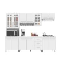 Cozinha Modulada Completa Fidelitá Viena 5 Peças 260cm 13 Portas 3 Gavetas Com Tampo Branco - 6