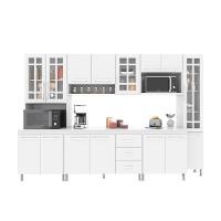 Cozinha Modulada Completa Fidelitá Viena 6 Peças 295cm 15 Portas 3 Gavetas Com Tampo Branco - 6