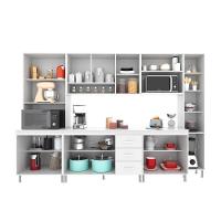 Cozinha Modulada Completa Fidelitá Viena 6 Peças 295cm 15 Portas 3 Gavetas Com Tampo Branco - 7