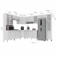 Cozinha Modulada Completa Fidelitá Viena 9 Peças 515cm 20 Portas 3 Gavetas Com Tampo Branco - 7
