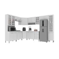 Cozinha Modulada Completa Fidelitá Viena 9 Peças 515cm 20 Portas 3 Gavetas Com Tampo Branco - 8