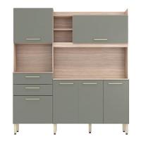Cozinha Compacta 6 Portas 2 Gavetas Selecta 96211 Avena Menta Demobile Avena Menta - 6