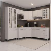 Cozinha Modulada Completa Fidelitá Viena 7 Peças 410cm 16 Portas 3 Gavetas Com Tampo Branco - 1